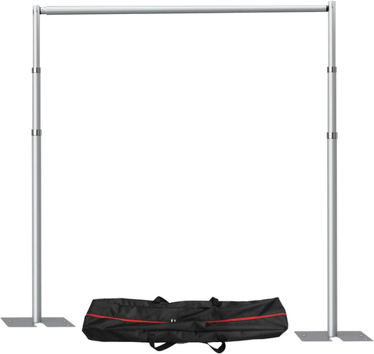 Pipe and Drap Backdrop Stand Kit ,10x 10ft Heavy Duty Adjustable Frame Backdrop Stand with Flat Base,Carry bag for Event, Birthday Party, displays and Wedding Decoration