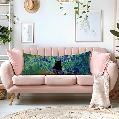 William Morris Floral Black Cat 20x54 Body Pillow Cover, Cat Lovers Mom Grandma - Image 6