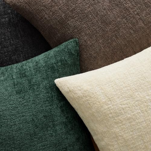 MIULEE Christmas Couch Pillow Covers Textured Chenille 20x20 Dark Green - Image 3