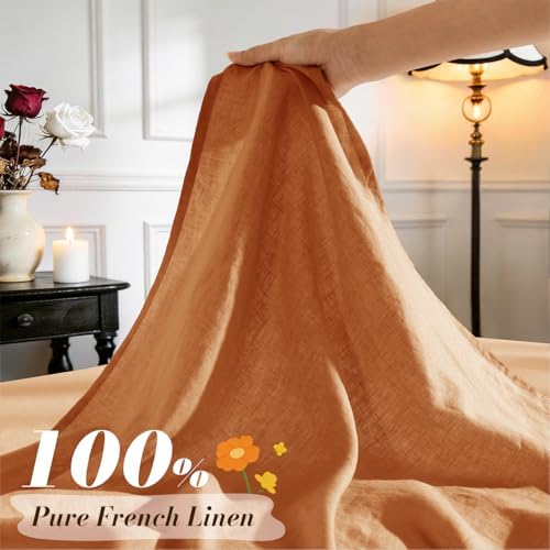 SONORO KATE 100% French Linen King Size Sheets Set, Natural Flax Bedding - Image 2