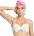 Pleated Fabric Swimming Cap Women Ladies Long Hair Swim Cap Ear Protecting by AYILUOBE