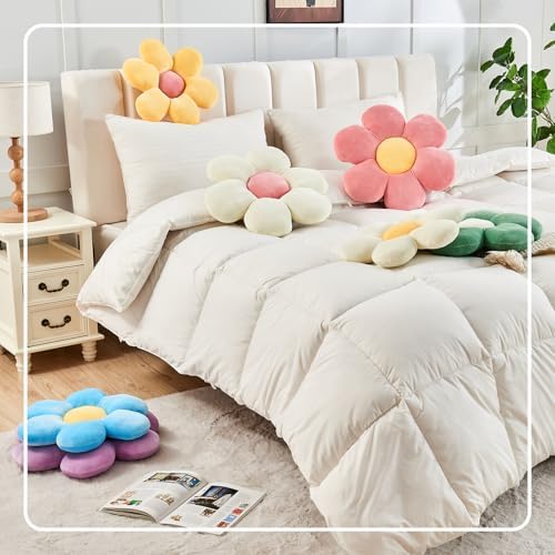 Kcvvcr Sage Green Flower Pillow, 14.9" Cute Flower Shaped Floor Pillow - Image 6