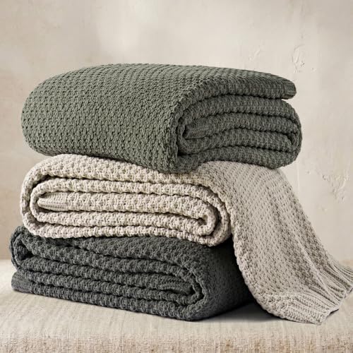 EVERGRACEHOME Chunky Chenille Knit Throw Blanket, 90 x 90, Warm Gray - Image 6