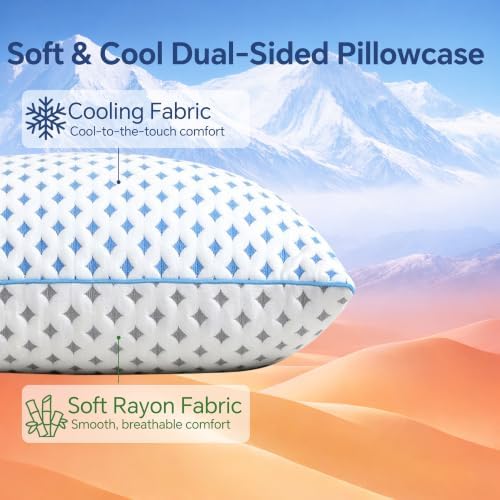 Pillows Queen Size Set of 4 for Sleeping, Cooling Adjustable Memory Foam Pillows - Image 4