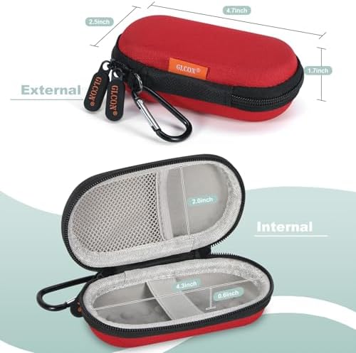 Red Mini Hard Shell Carrying Case, Kardia EKG Earbuds Travel Pouch - Image 2