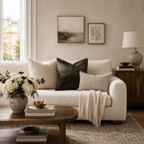 GIGIZAZA Crushed Brown Velvet Throw Pillow Covers 18x18 Pack of 2 - Image 4