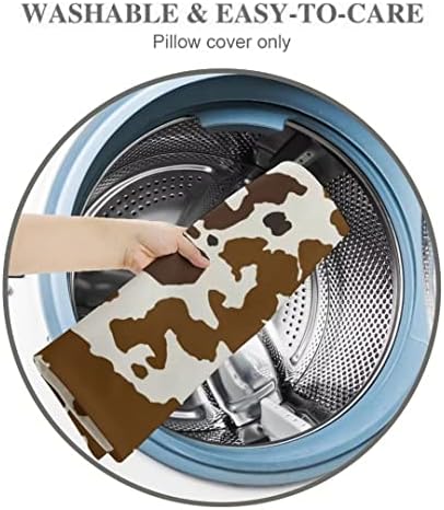 Cow Print Body Pillow Cover Western Cow Cowhide Skin Pattern Brown and Black - Image 7