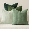 MIULEE Soft Corduroy Decorative Throw Pillow Covers Forest Green 16x16 by MIULEE