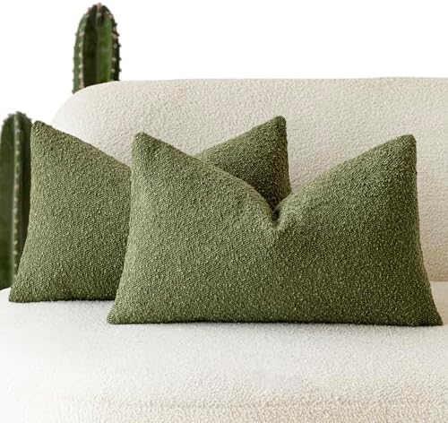 Foindtower Cozy Textured Boucle Lumbar Throw Pillow Covers 12x20 Inch - Image 2