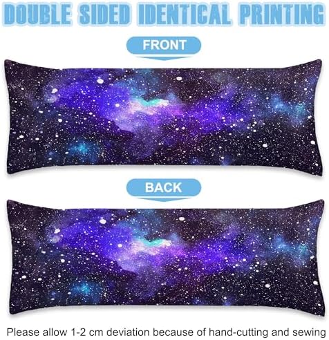 Body Pillow Cover with Zipper, Fantasy Space Universe Nebula Starry Sky - Image 3