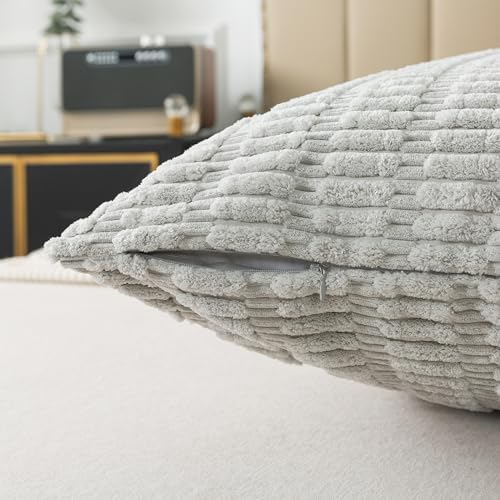Pack of 1 Corduroy Soft Soild Body Pillow Covers Set Sofa Bedroom - Image 4