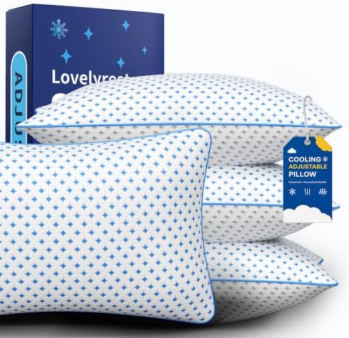 Queen Pillows Set of 4, Cooling Shredded Memory Foam Pillows by Unknown
