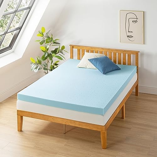 Best Price Mattress 4 Inch Ventilated Memory Foam Mattress Topper, Cooling Gel - Image 2