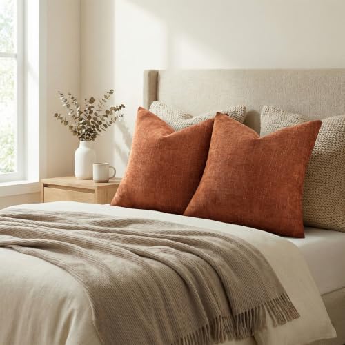 decorUhome Chenille Decorative Throw Pillow Covers 16x16 Set of 2 - Image 7