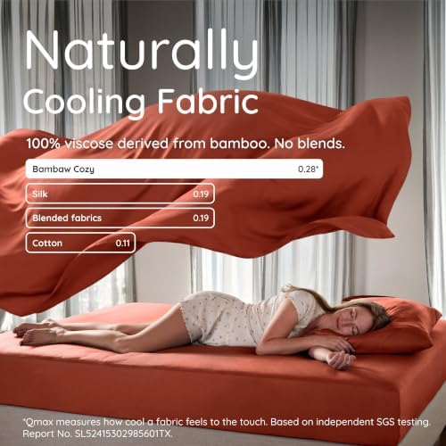 Bambaw 100% Viscose Derived from Bamboo Fitted Sheet Twin Size, Cooling Fitted - Image 4