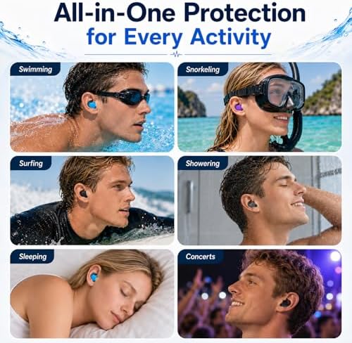Swimming Ear Plugs, 5 Pairs Reusable Waterproof Ear Plugs - Image 5