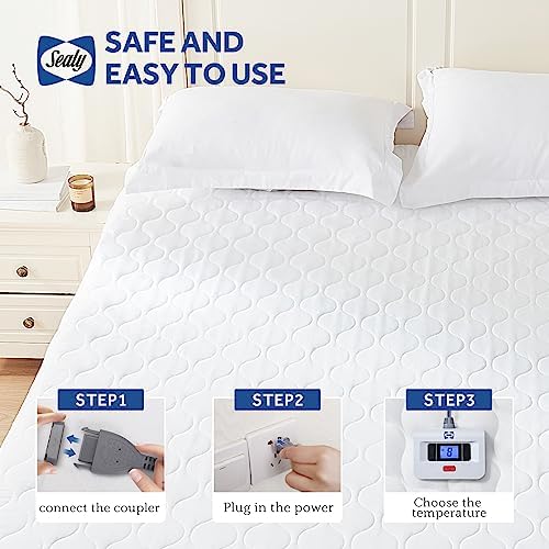 Sealy Heated Mattress Pad Queen Size Luxury Quilted Electric Bed Warmer - Image 6