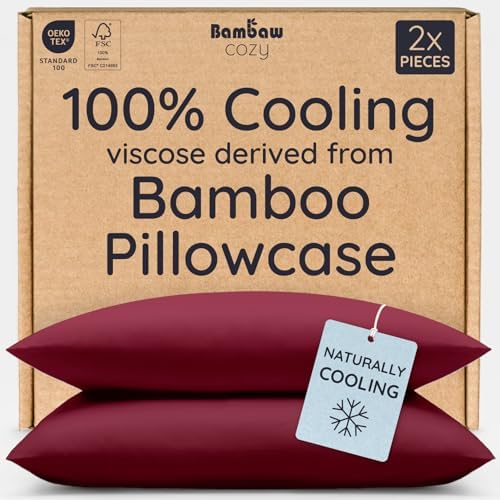 Bambaw 100% Viscose Derived from Bamboo Pillow Cases Queen Size Set of 2 by Bambaw