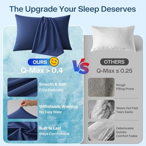 Luxury Cooling Pillowcases King Size 2 Pack, Q-Max>0.4 Cool Touch - Image 5