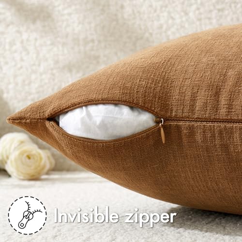 MIULEE Bronze Chenille Couch Throw Pillow Covers - Image 3