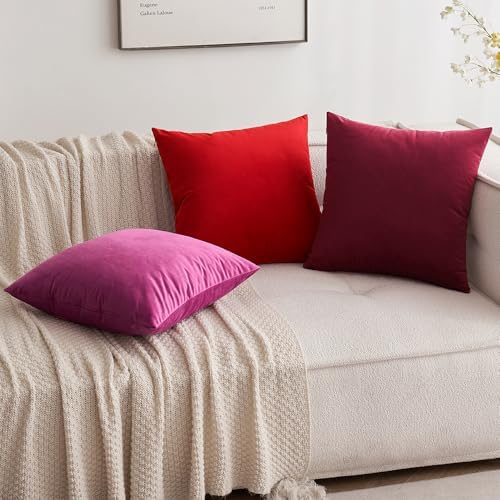 MIULEE 12x20 Inch Lumbar Velvet Throw Pillow Cover Set of 1 Bright Red - Image 5