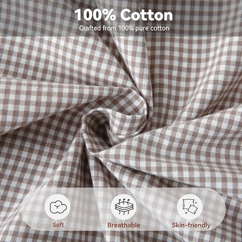 Gingham Throw Pillow Covers 18x18, Ruffle Trim - Image 3