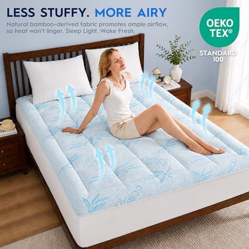 Waterproof Mattress Pad Twin Size, Mattress Topper Cooling - Image 4