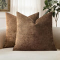 MIULEE Textured Chenille Throw Pillow Covers 22x22 Inch Honey Brown by MIULEE