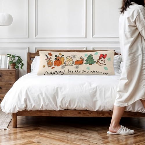 Halloween Thanksgiving Christmas Body Pillow Covers 20x54, Fall Home Decor - Image 2