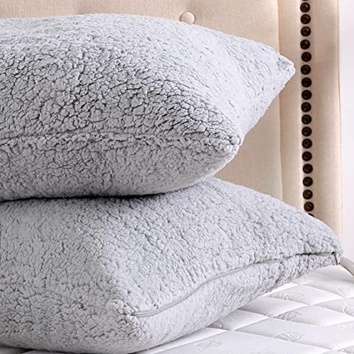 REAFORT Sherpa Pillowcases Set of 2, Zipper Closure - Image 6