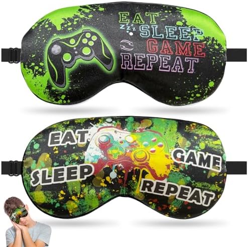 2 Pcs Boys Sleep Eye Mask, Guys Blackout Sleeping Silk Mask by knIykmr