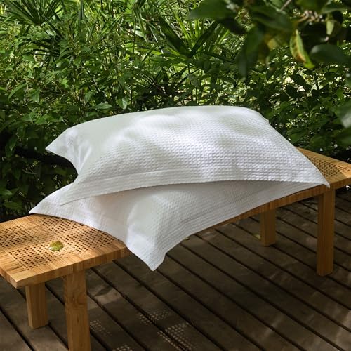 CHUFFED 100% Cotton Waffle Weave Pillowcases 2 Pack Standard, 20x26 Inches by Chuffed