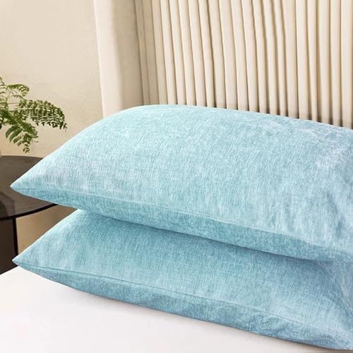 CaliTime Decorative Throw Pillow Covers 26 X 20 Inches Light Blue Grey - Image 3