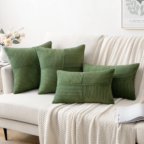 MIULEE Moss Green Decorative Throw Pillow Covers - Image 4