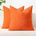 MIULEE Chenille Fall Throw Pillow Covers Bright Orange 18x18 Pack of 2 by MIULEE