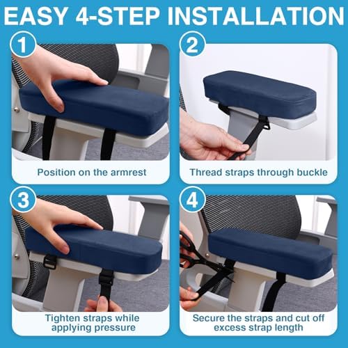 Smiry Memory Foam Office Chair Armrest Pads, Non-Slip Armrest Cushion - Image 6