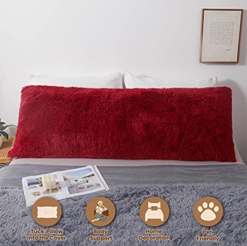 MEGO Luxury Fluffy Faux Fur Body Pillow Cover 20x54 - Image 2