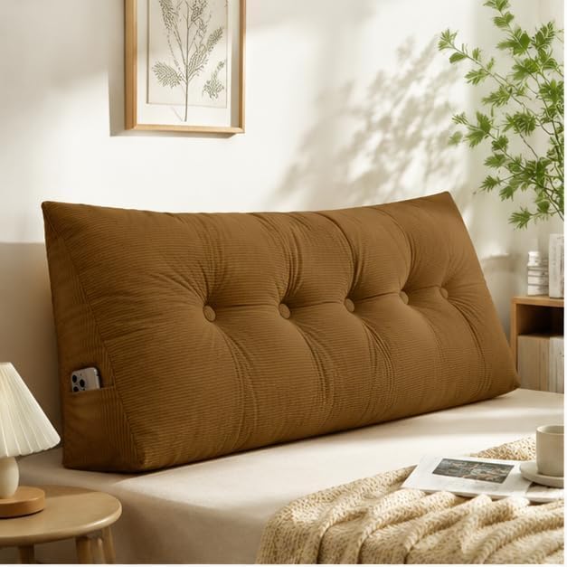 Dorm Headboard Pillow Twin XL Dorm Bed Wedge Cushion, No Nail College Dorm Room by Unknown
