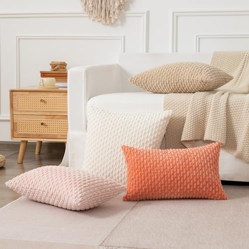 Kevin Textile Soft Corduroy 12"x20" Lumbar Pillow Cover 1 Pack, Light Pink - Image 6