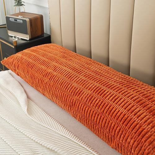 Pack of 1 Corduroy Soft Soild Body Pillow Covers Set Sofa Bedroom - Image 3