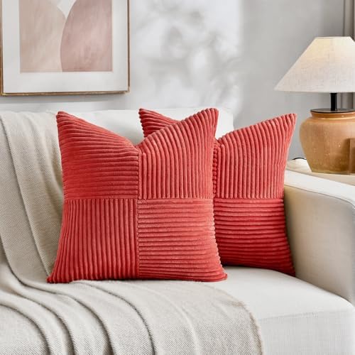Fancy Homi 2 Packs Red Decorative Throw Pillow Covers 18x18 Inch - Image 7