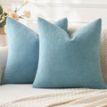 MIULEE Smoke Blue Chenille Couch Throw Pillow Covers by MIULEE
