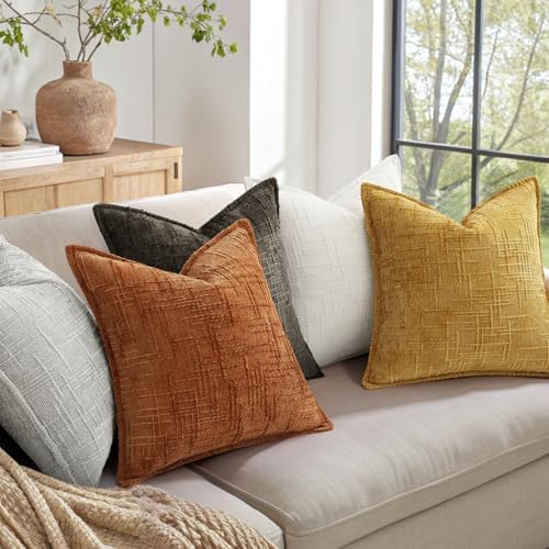decorUhome Chenille Decorative Throw Pillow Covers 22x22 Set of 2 - Image 7
