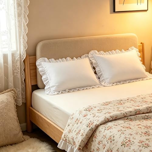 Ruffle Pillow Case Queen Size Set of 2 - Image 4