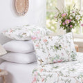 Bedorm 100% Cotton Pillowcases Set of 2 Standard Size Pink Floral Pillow Cover by Bedorm