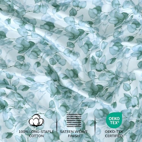 Feather & Stitch 100% Cotton Sateen 500 TC Twin Size Bed Sheet Set - Image 5