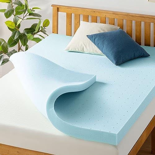 Best Price Mattress 4 Inch Ventilated Memory Foam Mattress Topper, Cooling Gel by BestPriceMattressInc