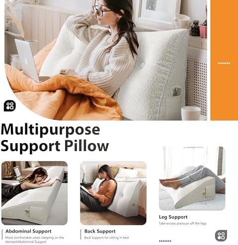 Triangle Reading Pillow XXLQueen Size XXL Wedge Headboard Extra Large Back - Image 3