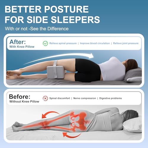 UJPFEO Knee Pillow for Side Sleepers, Leg Pillow for Sciatica, Joints Pain - Image 6