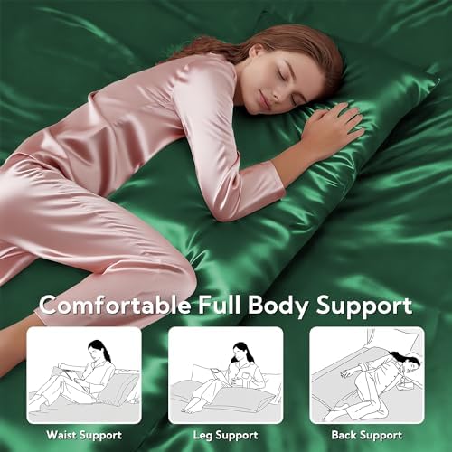 MR&HM Satin Body Pillow case, Dark Green - Image 5